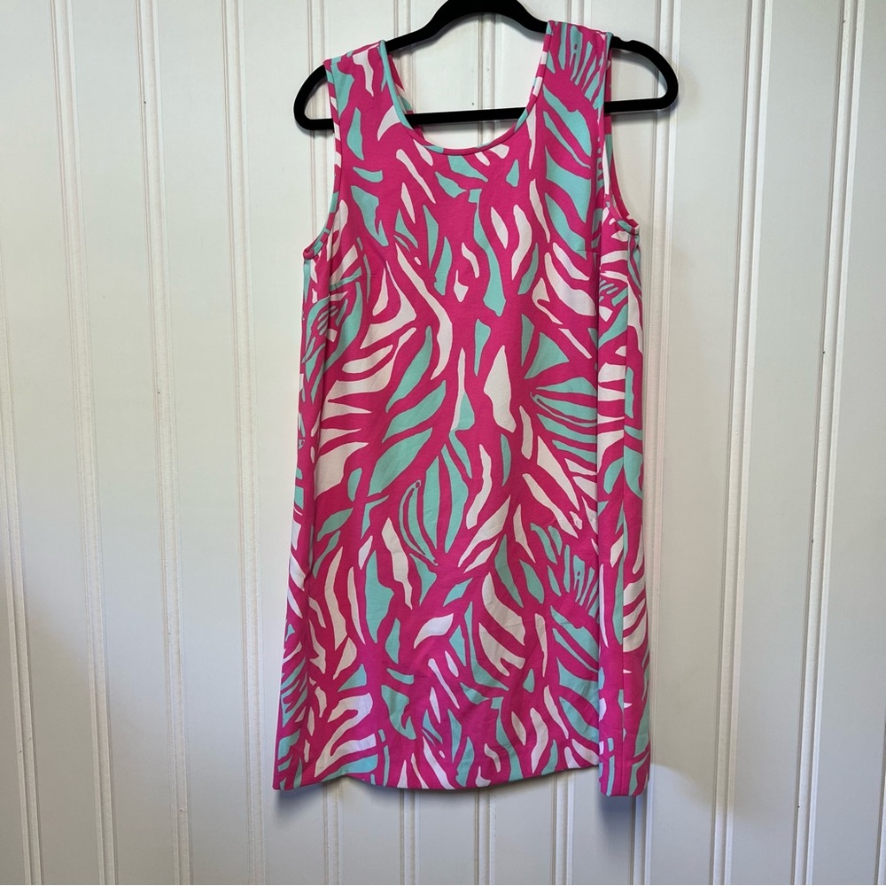 Lilly Pulitzer Sabrina Shift Dress Capri Pink Papaya Playa Sleeveless Zip M